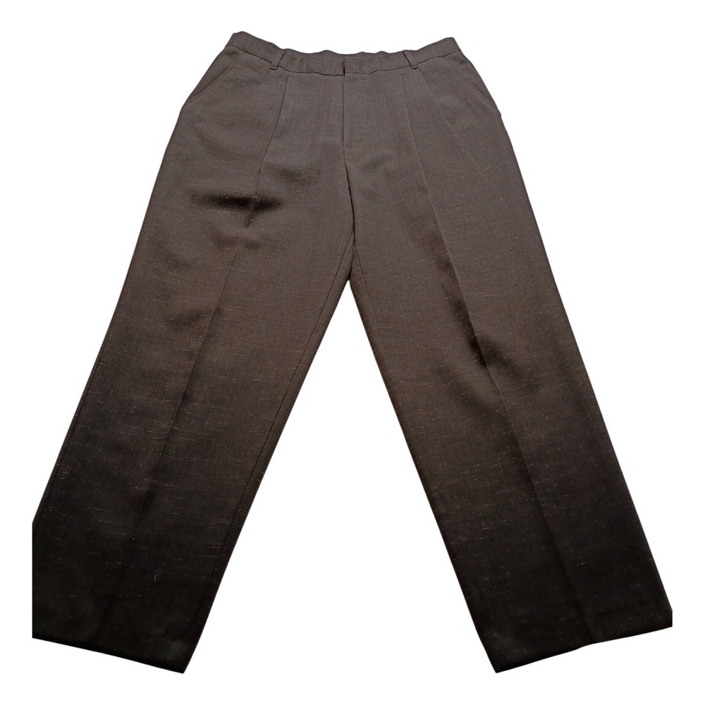 Vintage Cotler Men's Gray Pleated Dress Pants 34L Made in USA Trevira Textured